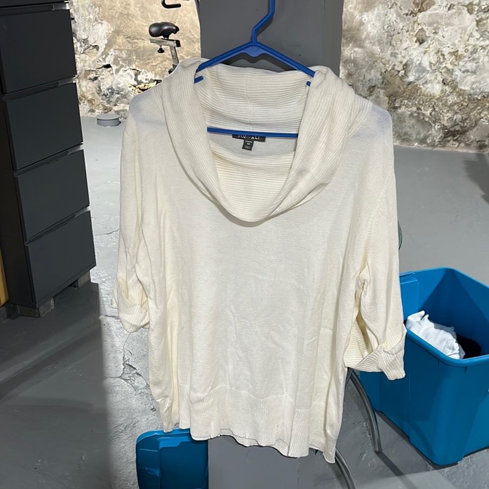 Roz & Ali short sleeved cowl neck sweater